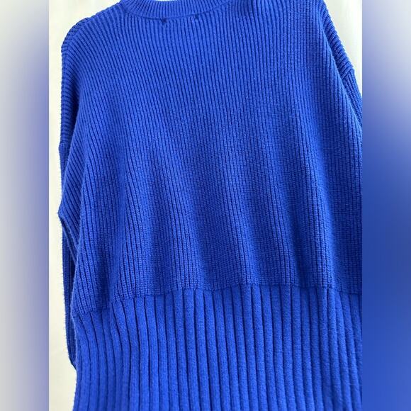 Steve Madden Blue Remi Crew Neck Cold Shoulder Long Sleeve Sweater Dress Size L - Picture 9 of 10